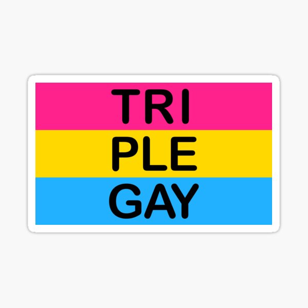 Triple Gay Pansexual Flag (rectangular) Sticker