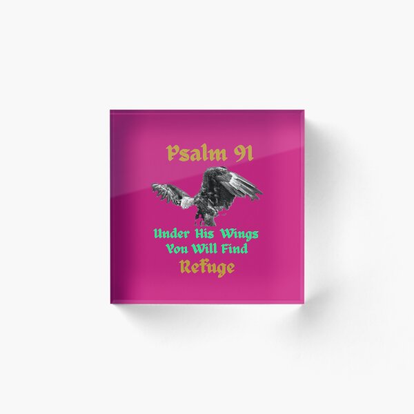 Item preview, Psalm 91 - Under His Wings Merchandise in Dark Gold Yellow/Green on Barbie Pink (Excluding T-shirts) designed and sold by oorwinning.