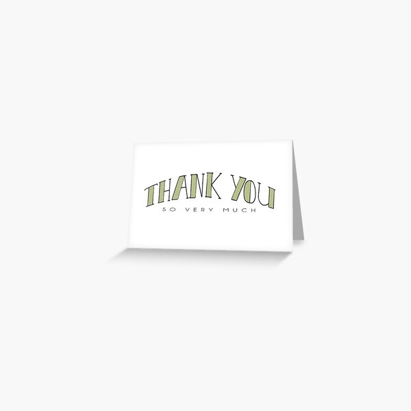 Thank You So Very Much Minimalist Typography Greeting Card