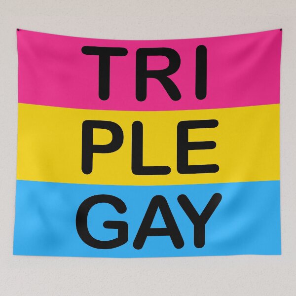 Item preview, Triple Gay Pansexual Flag (rectangular) designed and sold by gulfie.
