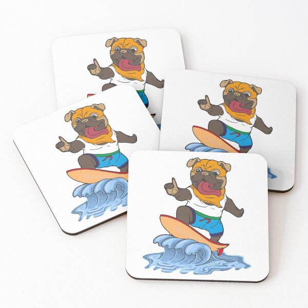 Item preview, Dog On Surfboard - pug version designed and sold by bahicharafe.