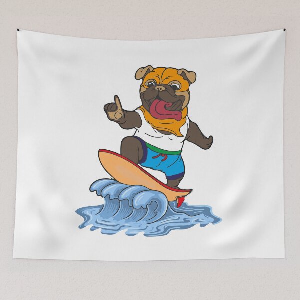 Item preview, Dog On Surfboard - pug version designed and sold by bahicharafe.