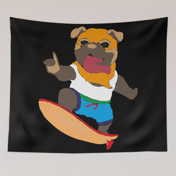 Item preview, Dog On Surfboard - pug version designed and sold by bahicharafe.
