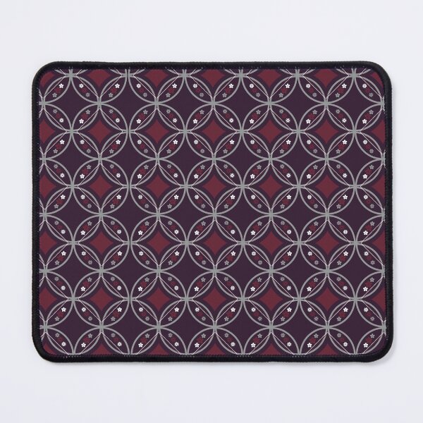 Item preview, Eggplant & Grey Floral Kawung designed and sold by batikandesigns.