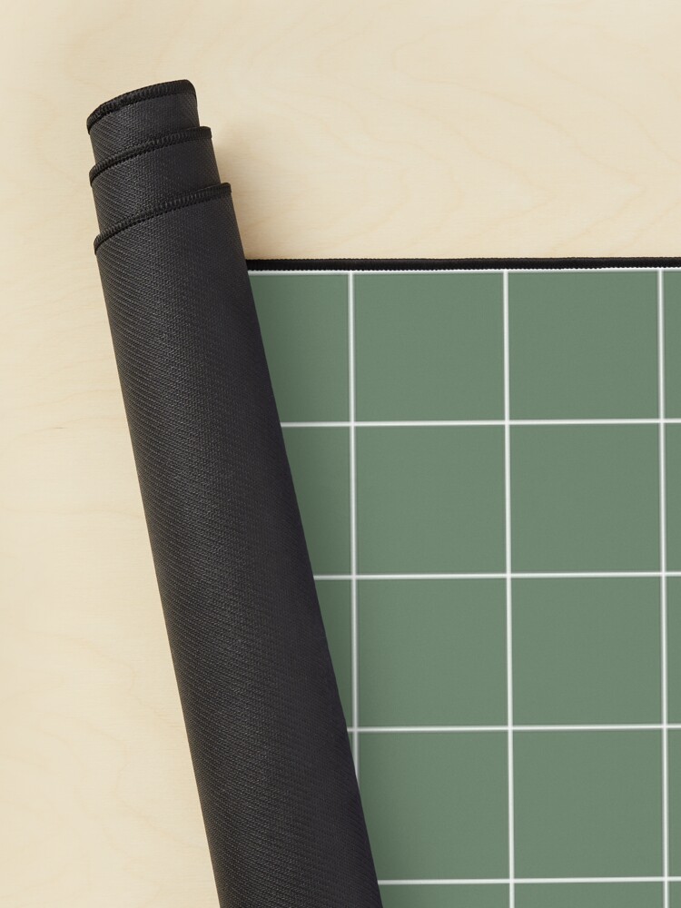 Thumbnail 2 of 5, Mouse Pad, Windowpane Check Grid (white/sage green) designed and sold by designminds.