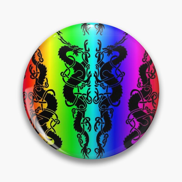 Item preview, Celtic Black Dragons on Rainbow designed and sold by ingridthecrafty.