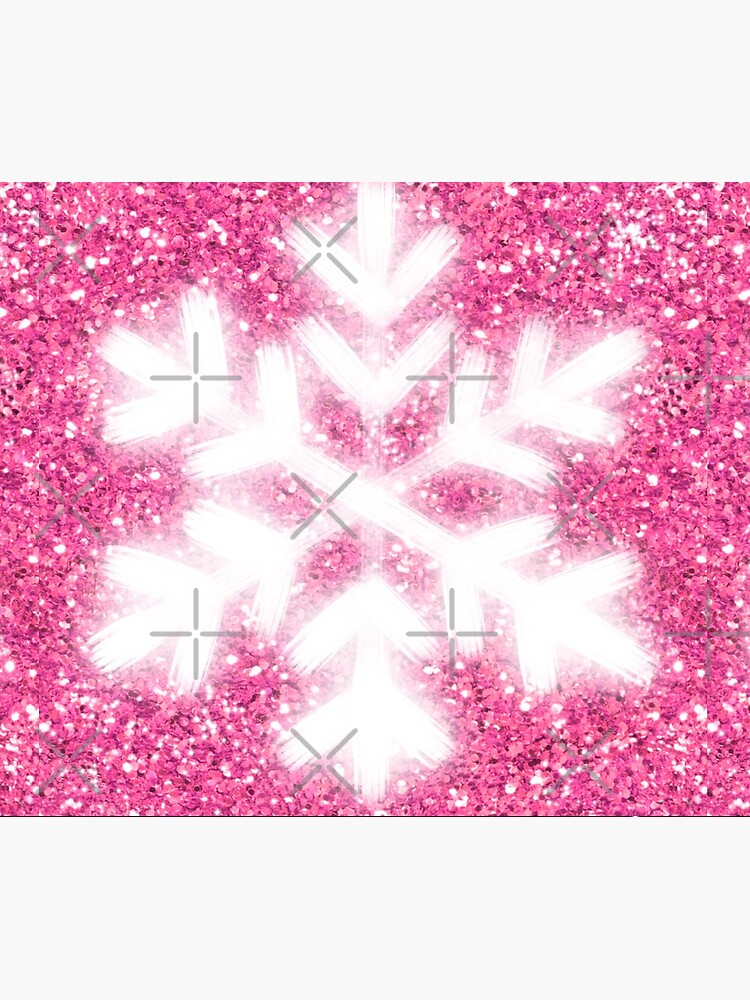 Pink sparkling Snowflake, North Pole glitter chic  Sticker for Sale by  hollycooper