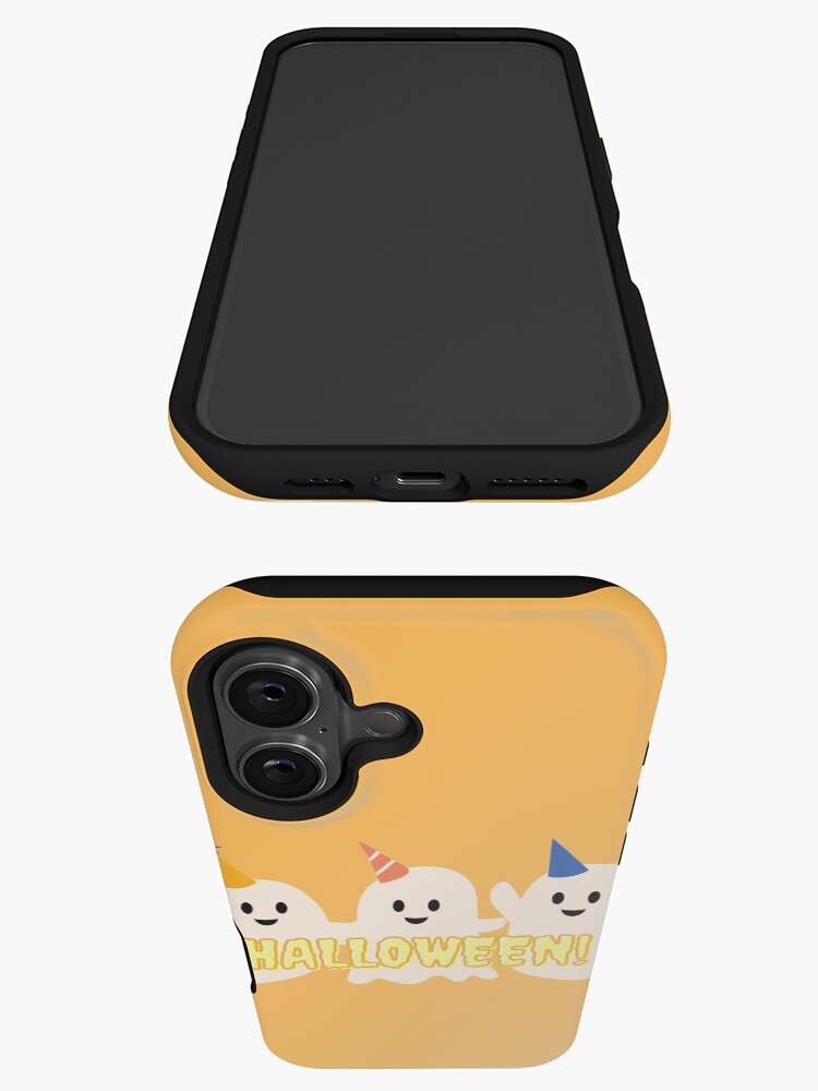 Thumbnail 3 of 4, iPhone Case, Halloween Ghost Party - Orange - designed and sold by TediWinter.