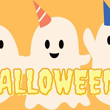 Artwork thumbnail, Halloween Ghost Party - Orange - by TediWinter