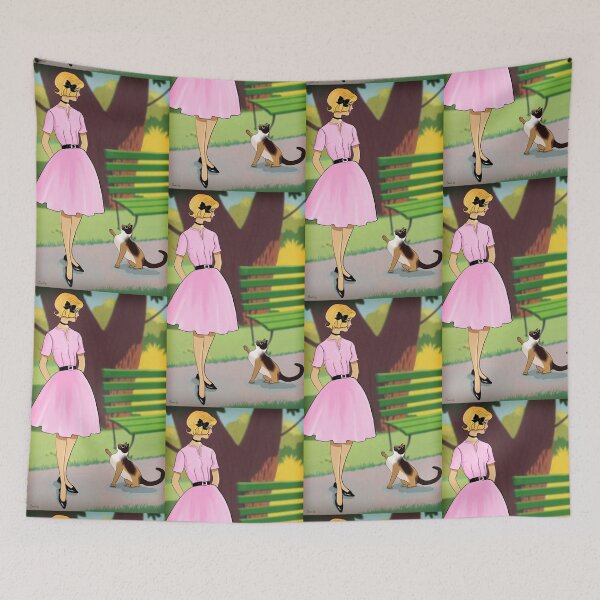Item preview, Cat Meets Woman In The Park designed and sold by BunnyThePainter.