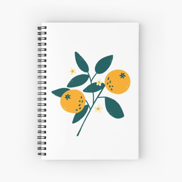 Orange Botanical Spiral Notebook