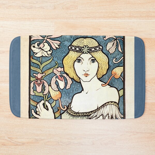 Item preview, Pretty Art Nouveau Print - Girl with Flowers designed and sold by TTWG.