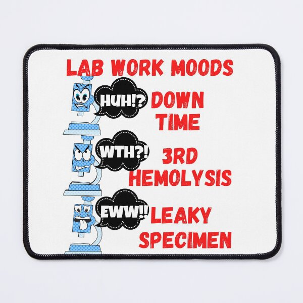 Item preview, LAB WORK MOODS HUH WTH EWW  FUNNY CARTOON MICROSCOPE LAB TECH designed and sold by Hippiesole.