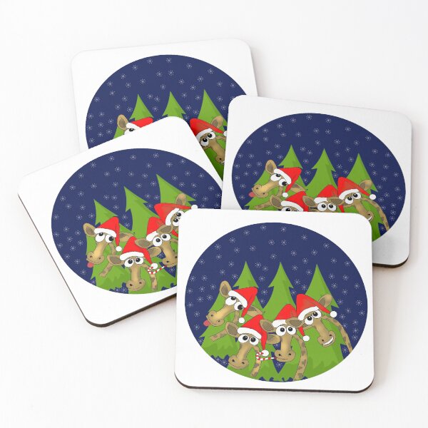 Item preview, Christmas Giraffes Santa Hats designed and sold by Cedarrue.