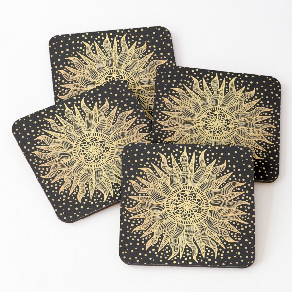 Item preview, Black and Gold Sun Mandala Confetti designed and sold by Julie Erin Designs.