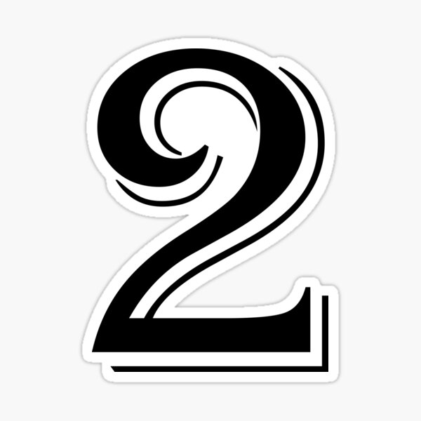 the lucky number two 2 Sticker