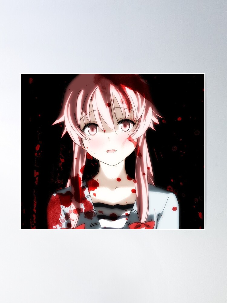 Mirai Nikki Anime Girls Gasai Yuno Matte Finish Poster Paper Print