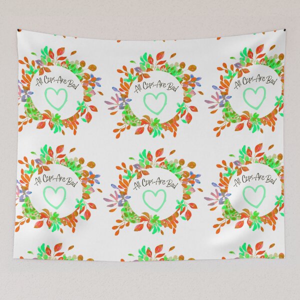 Item preview,  ACAB All Cops Are Bad with Flowers Green and Orange designed and sold by WeirdGirlGFX.
