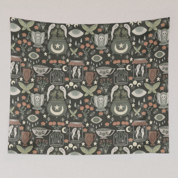 Item preview, witchy tea party designed and sold by WyrdandWoven.