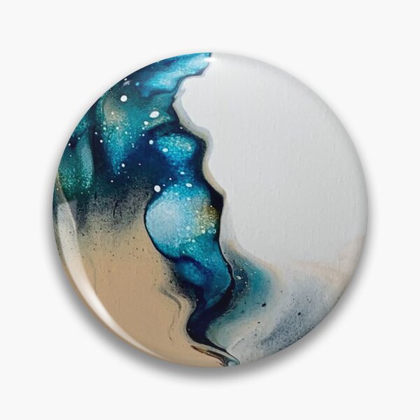 Item preview, Arte fluido abstracto inspirado en el océano azul, bronceado y blanco de Crystal Coast Originals designed and sold by CrystalCoast.