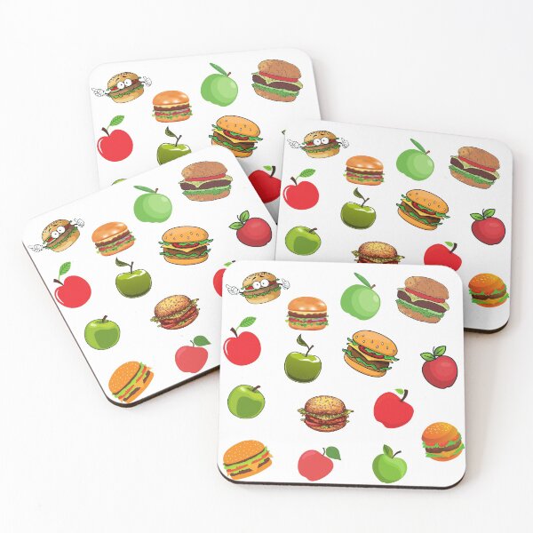 Item preview, Apple and burger pattern designed and sold by YuneDesigns.