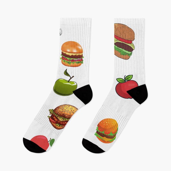 Item preview, Apple and burger pattern designed and sold by YuneDesigns.