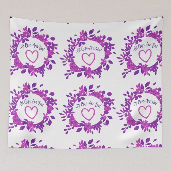 Item preview, ACAB All Cops Are Bad with Flowers Purple designed and sold by WeirdGirlGFX.
