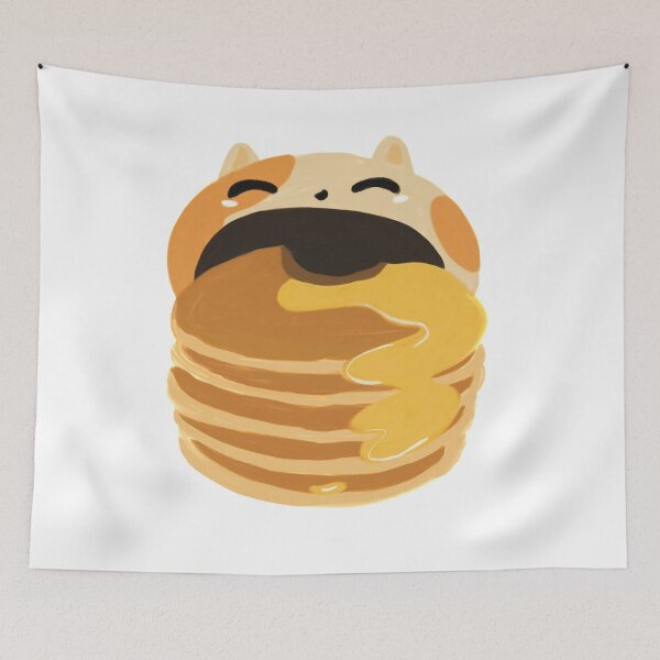 Item preview, Pop cat click eat yummy pancake designed and sold by auraiwhale.