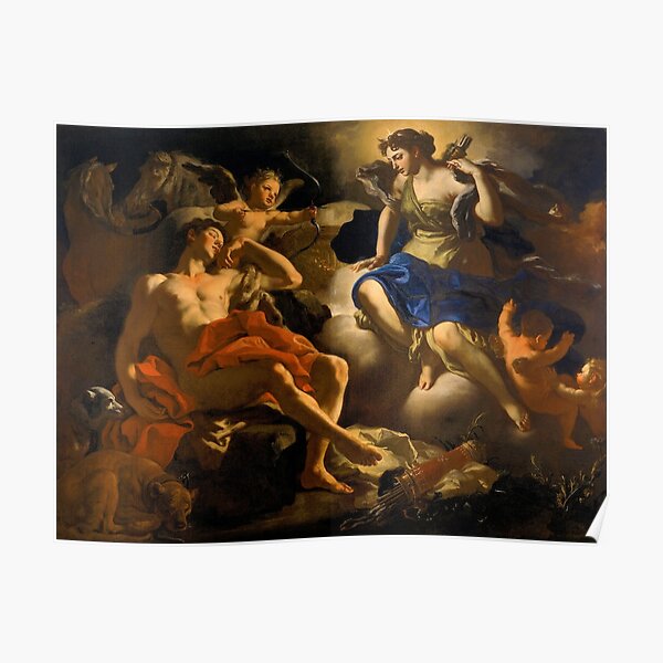 Diana and Endymion by Francesco Solimena (c1710) Poster