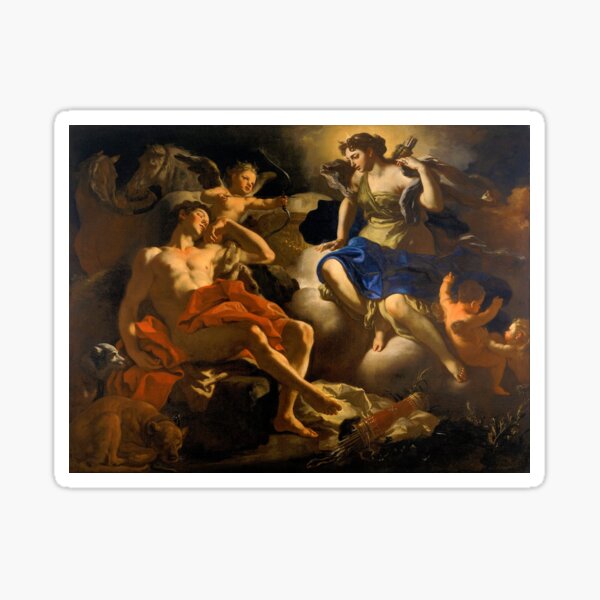 Diana and Endymion by Francesco Solimena (c1710) Sticker