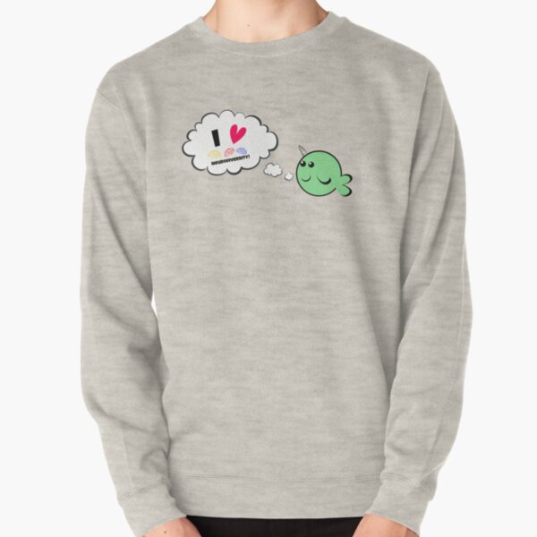 I heart neurodiversity narwhal Pullover Sweatshirt