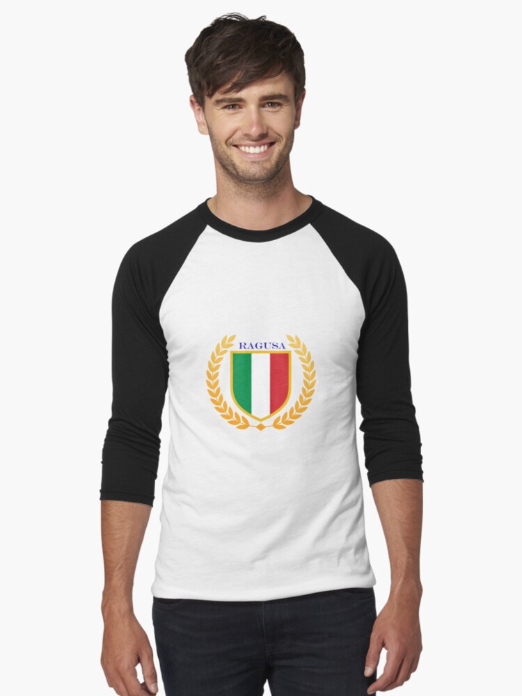 Thumbnail 1 of 3, Baseball ¾ Sleeve T-Shirt, Ragusa Italy designed and sold by ItaliaStore.