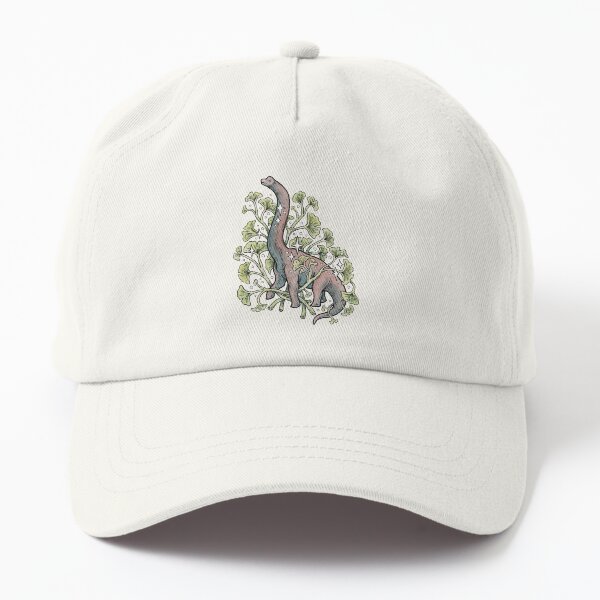 Brachio Ginkgo | Calm Color Palette | Dinosaur Botanical Art Dad Hat