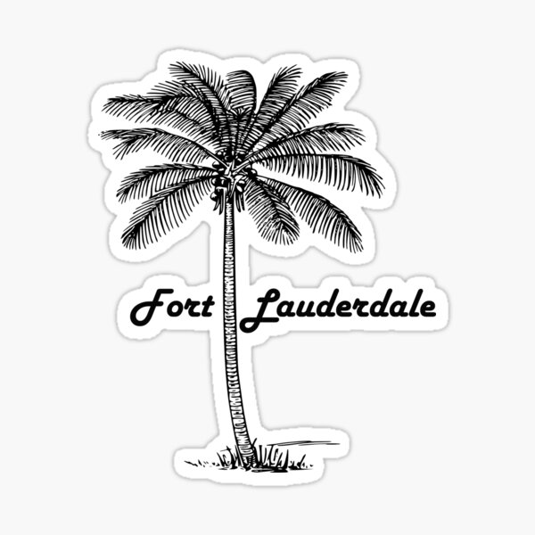 Black and White Fort Lauderdale & Palm design Sticker