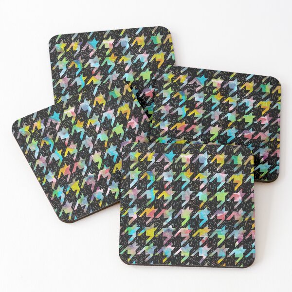 Item preview, Rainbow Scribble Houndstooth Collage designed and sold by MadeleiZoo.