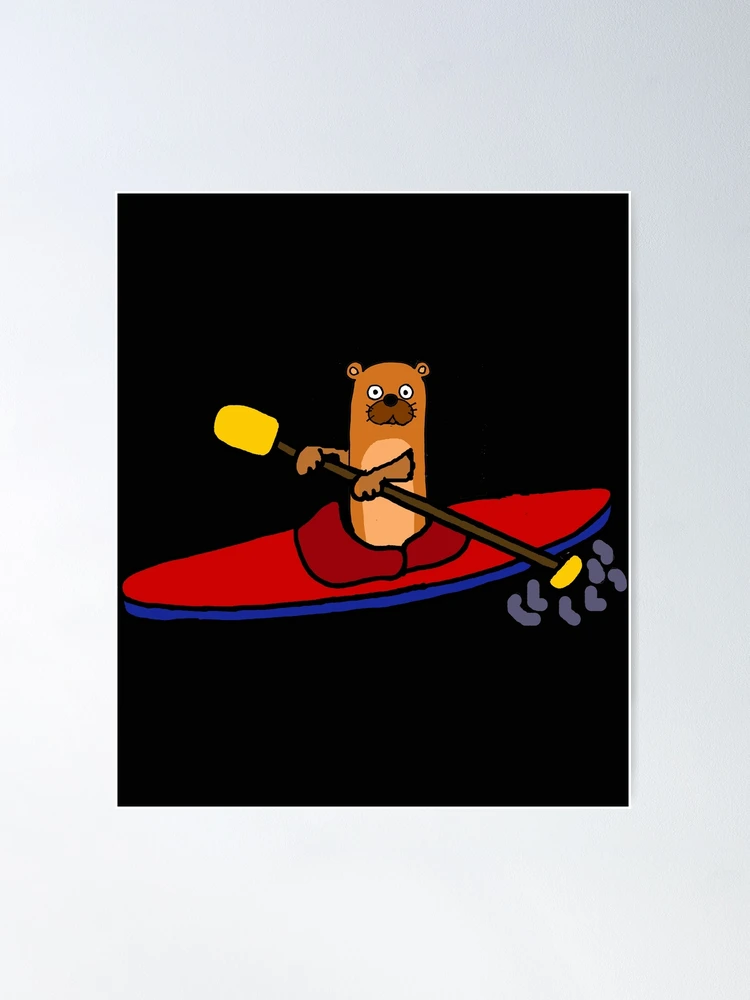 Kayak Gifts Caricatures Kayaking Rowing Art Print Gifts for Him or Her  Water Sports Painting Fashion Kayak Decor 