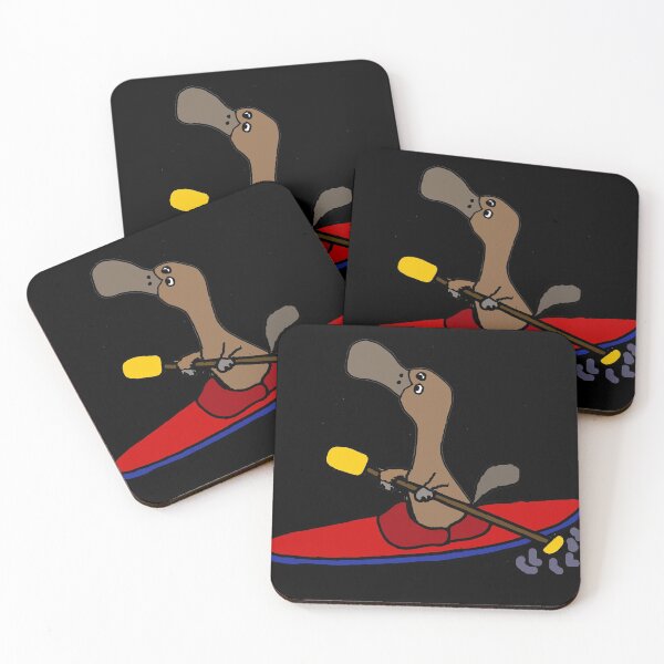 Item preview, Funny Duck-billed Platypus Kayaking Cartoon designed and sold by Nature's Fancy.