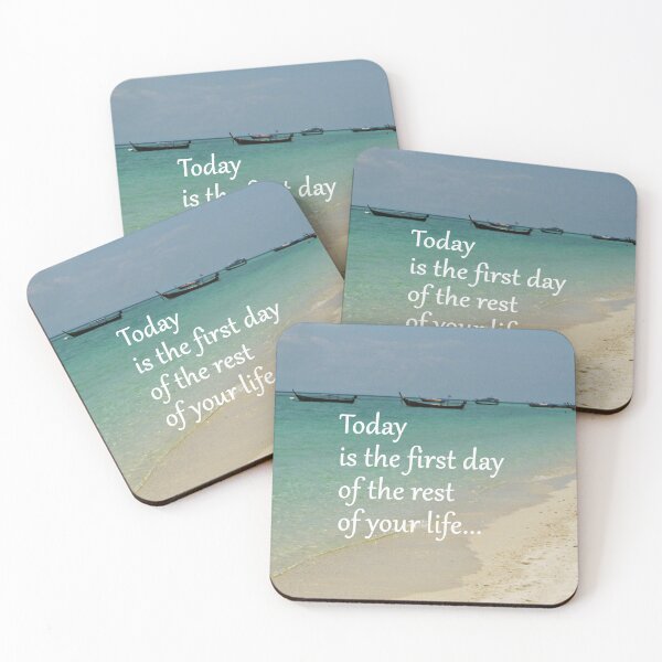 Item preview, Tropical turquoise water, beach and thai long tail boats with inspirational saying designed and sold by Designbyfia.