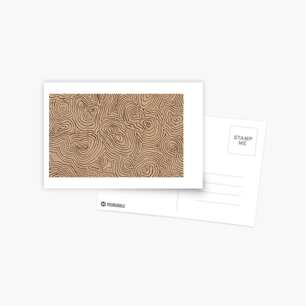 Wood Grain Pattern Drawing Postcard
