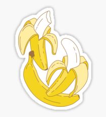 Banana pattern on turquoise background Sticker
