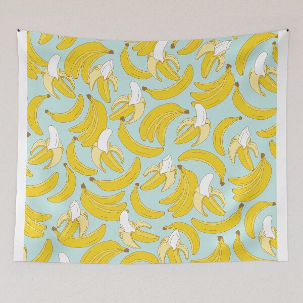 Item preview, Banana pattern on turquoise background designed and sold by MartaOlgaKlara.