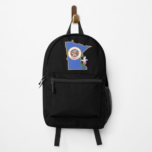 Item preview, State of Minnesota Flag with State Flower Showy Lady’s Slipper (Black) designed and sold by Gsallicat.