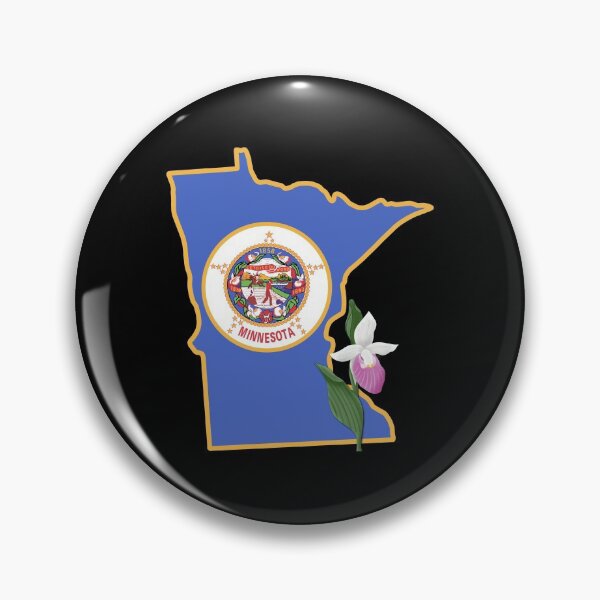 Item preview, State of Minnesota Flag with State Flower Showy Lady’s Slipper (Black) designed and sold by Gsallicat.
