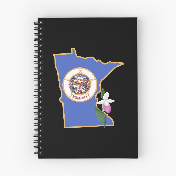 Item preview, State of Minnesota Flag with State Flower Showy Lady’s Slipper (Black) designed and sold by Gsallicat.