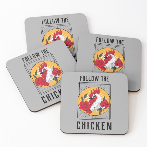 Item preview, Follow The Chicken - Creepy Chicken With Flowers designed and sold by FoxCodeCreation.