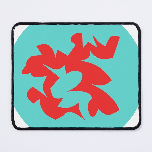 Item preview, Red Abstract Shape Design on a Light Blue Background designed and sold by ThisNThatImages.