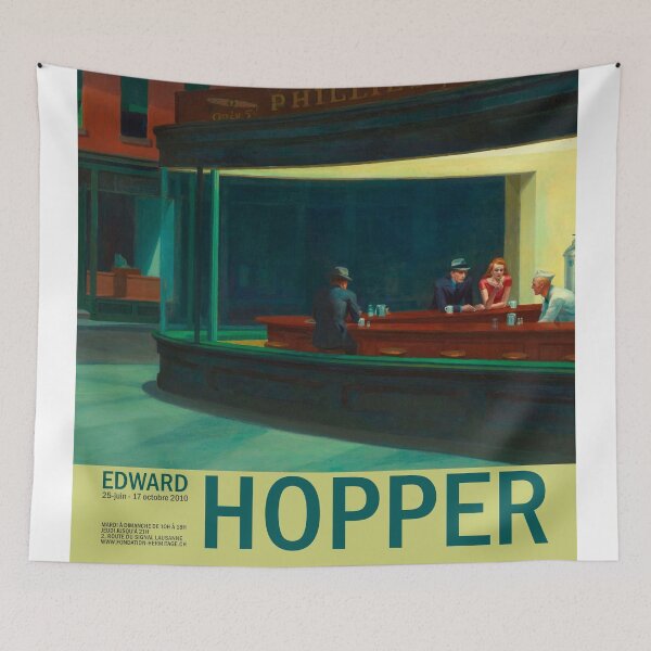 Item preview, Edward Hopper - Nighthawks - Minimalist Exhibition Art Poster designed and sold by Francisco Couto.