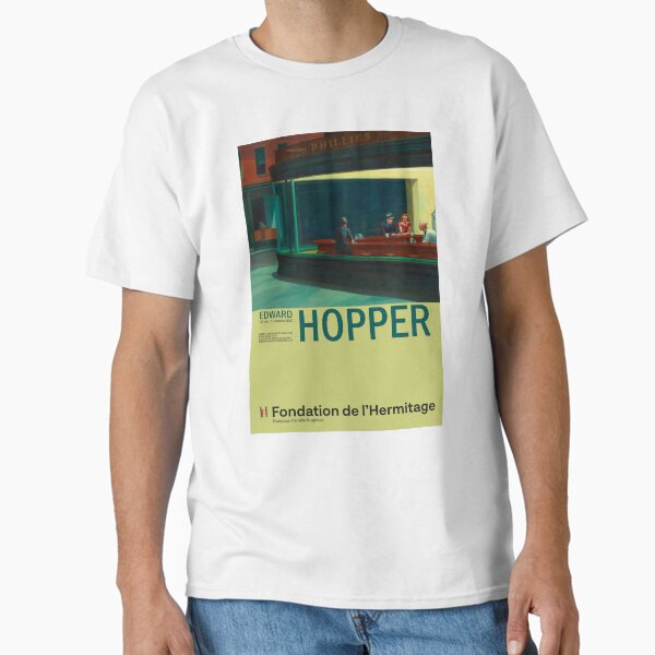 Vista previa del artículo con la obra «Póster Edward Hopper - Nighthawks - Exposición de arte minimalista», diseñado y vendido por Francisco Couto.