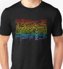 Camiseta ajustada Nube de palabras LGBT