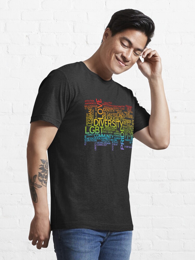 T-shirt essentiel ''Nuage de mots LGBT' : autre vue